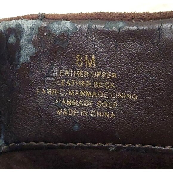 Trendy Brown Suede Leather Antonio Milano Wedge Boots Booties Zip Buckle Size 8 - Picture 13 of 13